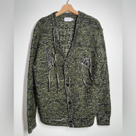 Topman Olive and Black Cardigan Sweater - Picture 1 of 5